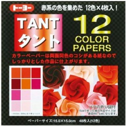 TANT 12 color papers 150mm - Rouge -