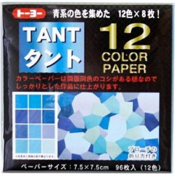 TANT 12 color papers 75mm - Bleu -