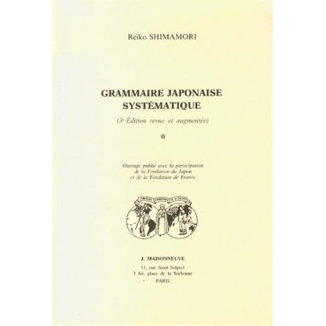 Grammaire japonaise systématique