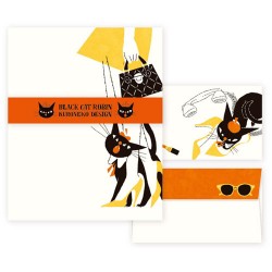 Letter Set Kuroneko Design Robin-chan