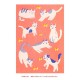 Carte postale impression risographie - Chats -