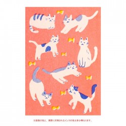 Carte postale impression risographie - Chats -