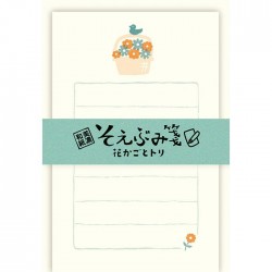 Mini letter set - Panier de fleurs & oisillon -