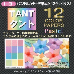 TANT 12 color papers Pastel 150mm