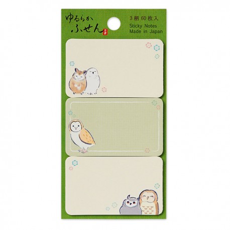 Notes adhésives Yururaka Hiboux