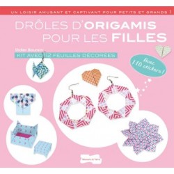 Drôles d'origamis pour les filles - Kit avec 112 feuilles décorées, avec 110 stickers !